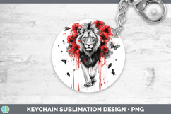 GorgeousAnimals Red Drips Keychain design.