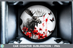 GorgeousAnimals Red Drips Car Coaster design.