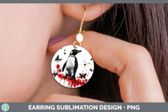 GorgeousAnimals Red Drips Round Earrings design.