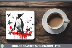 GorgeousAnimals Red Drips Square Coaster design.