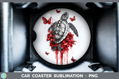 GorgeousAnimals Red Drips Car Coaster design.