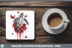 GorgeousAnimals Red Drips Square Coaster design.
