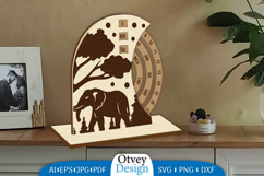 Animals Round Calendar Lasercut Product Image 1