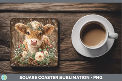 GorgeousAnimals Rustic Christmas Square Coaster design.