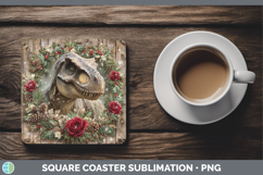 GorgeousAnimals Rustic Christmas Square Coaster design.