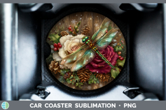GorgeousAnimals Rustic Christmas Car Coaster design.