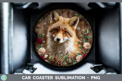 GorgeousAnimals Rustic Christmas Car Coaster design.