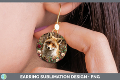 GorgeousAnimals Rustic Christmas Round Earrings design.