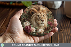GorgeousAnimals Rustic Christmas Round Coaster design.