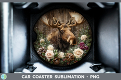 GorgeousAnimals Rustic Christmas Car Coaster design.