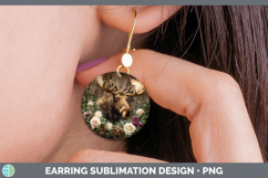 GorgeousAnimals Rustic Christmas Round Earrings design.