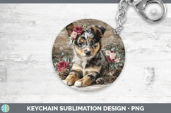 GorgeousAnimals Rustic Christmas Keychain design.