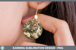 GorgeousAnimals Rustic Christmas Round Earrings design.