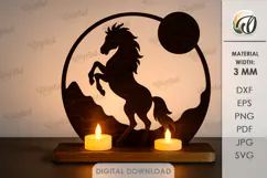 Animal Silhuette Candle Holder Laser Cut. Horse SVG Product Image 1