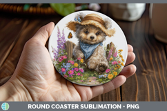 GorgeousAnimals Summer Bandana Round Coaster design.