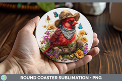 GorgeousAnimals Summer Bandana Round Coaster design.