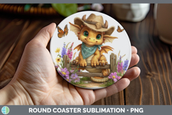 GorgeousAnimals Summer Bandana Round Coaster design.