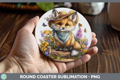 GorgeousAnimals Summer Bandana Round Coaster design.