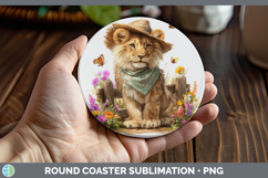 GorgeousAnimals Summer Bandana Round Coaster design.