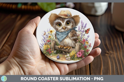 GorgeousAnimals Summer Bandana Round Coaster design.