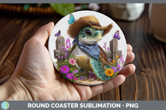 GorgeousAnimals Summer Bandana Round Coaster design.