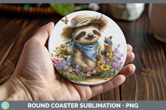 GorgeousAnimals Summer Bandana Round Coaster design.