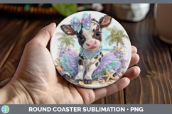 GorgeousAnimals Summer Beach Round Coaster design.