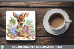 GorgeousAnimals Summer Beach Square Coaster design.