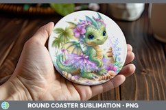 GorgeousAnimals Summer Beach Round Coaster design.
