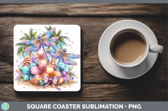 GorgeousAnimals Summer Beach Square Coaster design.