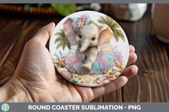 GorgeousAnimals Summer Beach Round Coaster design.
