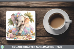 GorgeousAnimals Summer Beach Square Coaster design.