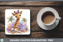 GorgeousAnimals Summer Beach Square Coaster design.