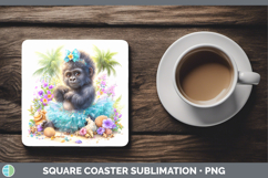 GorgeousAnimals Summer Beach Square Coaster design.