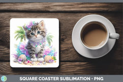 GorgeousAnimals Summer Beach Square Coaster design.