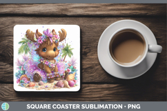 GorgeousAnimals Summer Beach Square Coaster design.