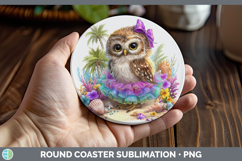 GorgeousAnimals Summer Beach Round Coaster design.