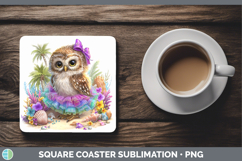 GorgeousAnimals Summer Beach Square Coaster design.