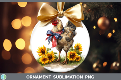 GorgeousAnimals Sunflower Patriotic Ornament design.