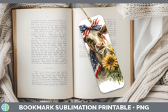 GorgeousAnimals Sunflower Patriotic Bookmark design.