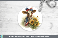 GorgeousAnimals Sunflower Patriotic Keychain design.