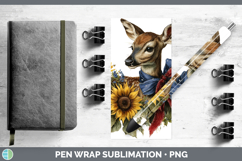 GorgeousAnimals Sunflower Patriotic Pen Wrap design.