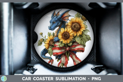 GorgeousAnimals Sunflower Patriotic Car Coaster design.