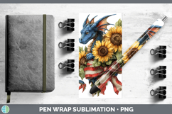 GorgeousAnimals Sunflower Patriotic Pen Wrap design.