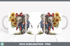 GorgeousAnimals Sunflower Patriotic Mug Wrap design.