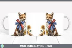 GorgeousAnimals Sunflower Patriotic Mug Wrap design.
