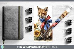GorgeousAnimals Sunflower Patriotic Pen Wrap design.