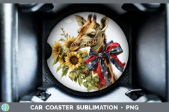 GorgeousAnimals Sunflower Patriotic Car Coaster design.