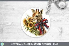 GorgeousAnimals Sunflower Patriotic Keychain design.
