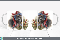 GorgeousAnimals Sunflower Patriotic Mug Wrap design.